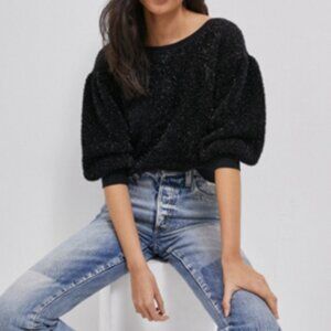 Poofy-Sleeved Sparkly Sweater by Maeve in Size Medium